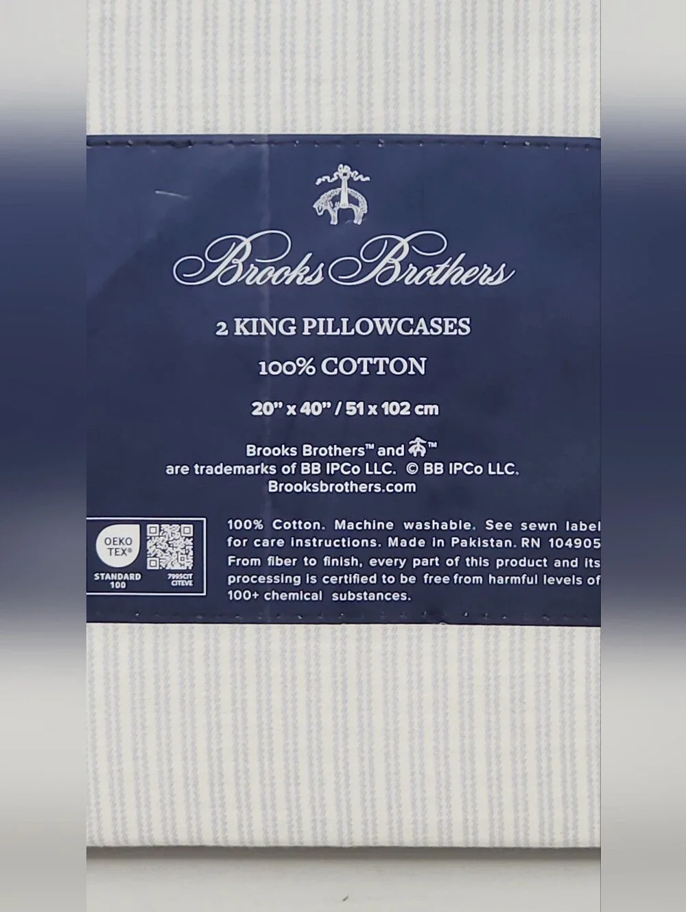 NWT Brooks Brothers King Size Stripe  Pillowcases 20x40